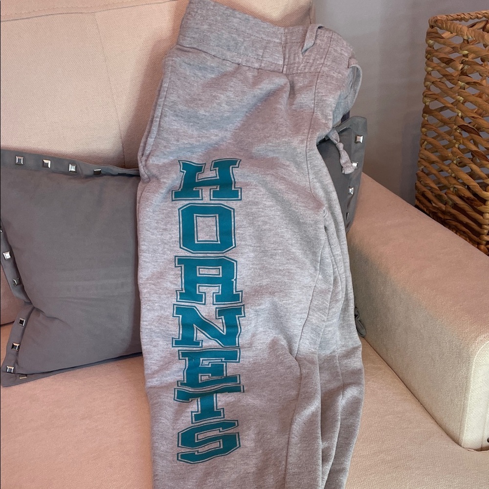 Men’s Gray Charlotte Hornets Sweatpants with Teal Print S